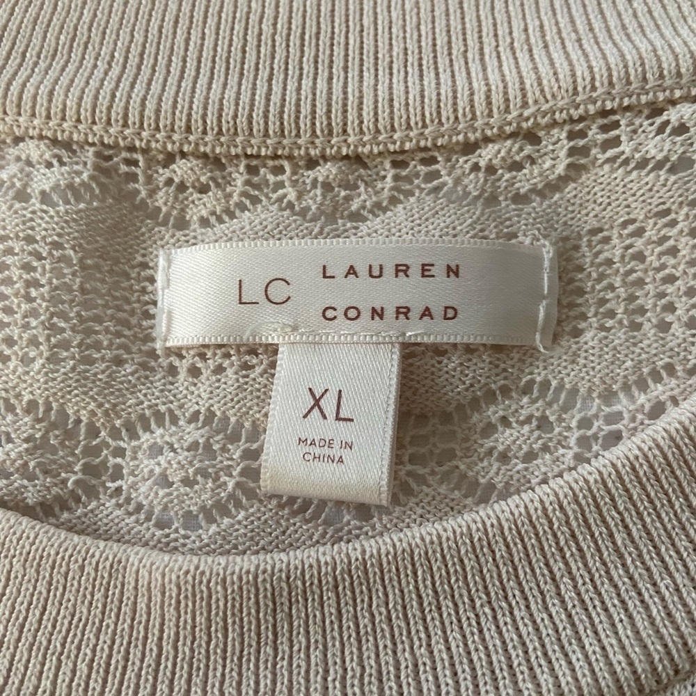 LC Lauren Conrad Cream Off-the-Shoulder Sweater Size XL - Picture 5 of 12